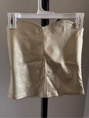 Women’s Gold Strapless Tube Top